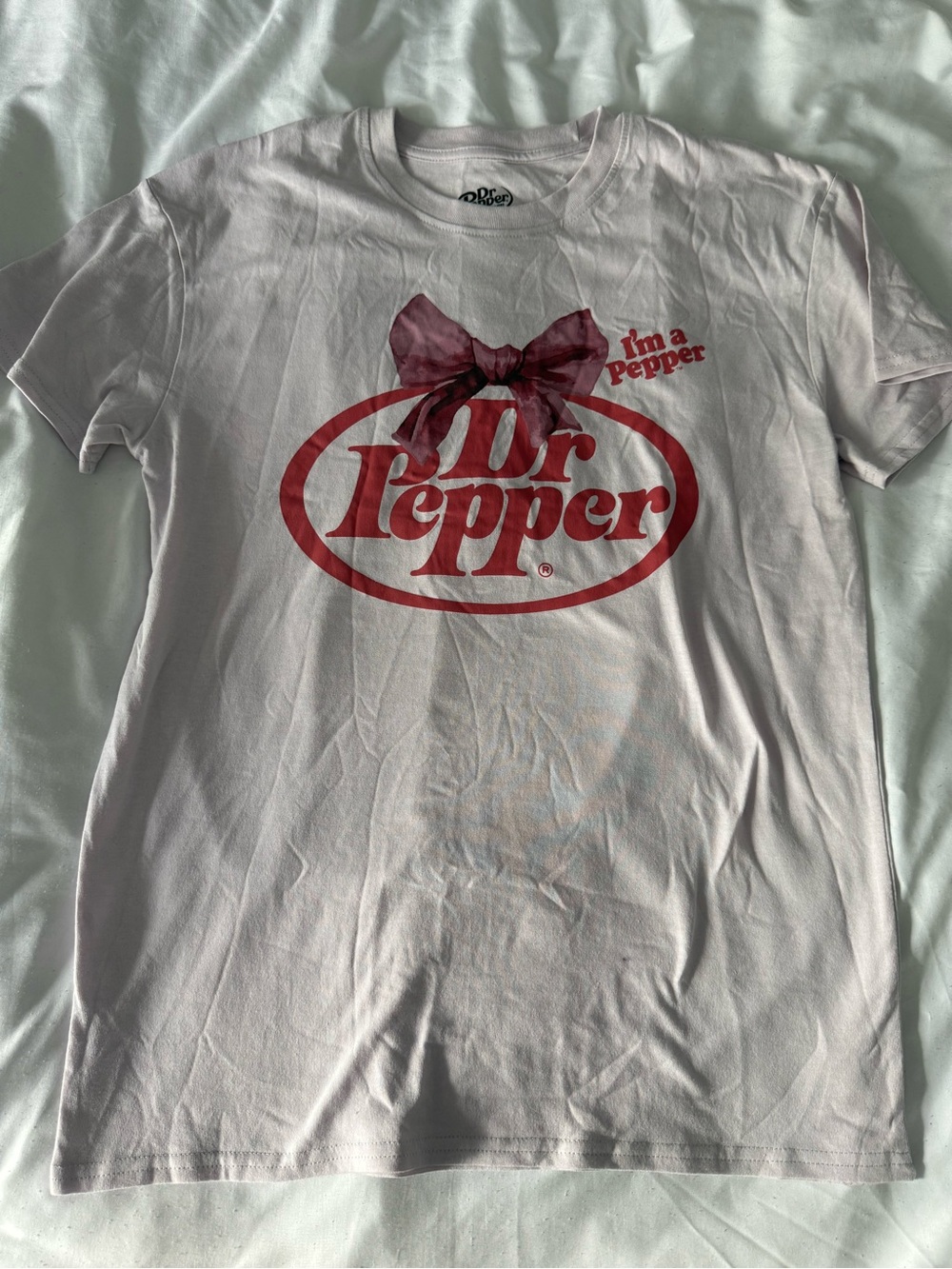 Dr Pepper Logo Tee in Light Pink NEVER WORN